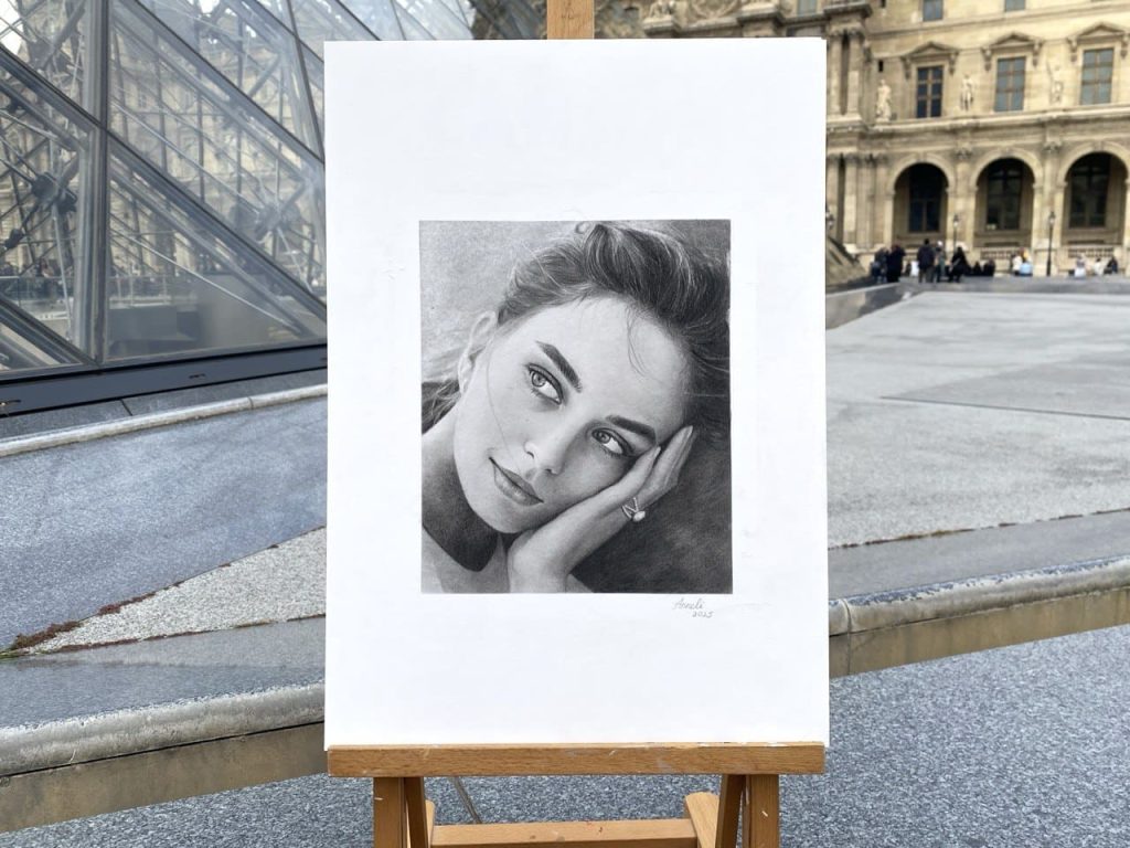 Realistic pencil portrait from photo